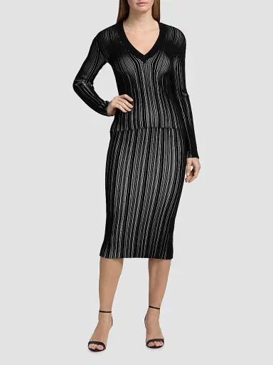 Chiara Boni La Petite Robe Women's Kalika Rib-Knit Midi-Skirt | Thumbnail 2