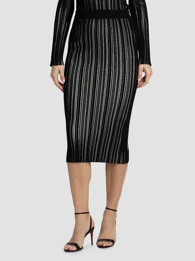 Chiara Boni La Petite Robe Women's Kalika Rib-Knit Midi-Skirt | Thumbnail 3