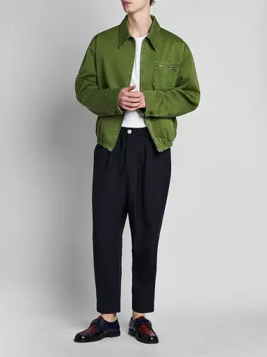 Marni Men's Spread Collar Cotton Blouson Jacket - Garden Green - Size 44 | Thumbnail 2