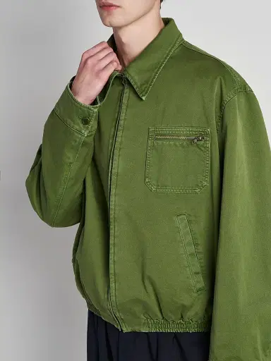 Marni Men's Spread Collar Cotton Blouson Jacket - Garden Green - Size 44 | Thumbnail 5