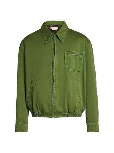 Marni Men's Spread Collar Cotton Blouson Jacket - Garden Green - Size 44 | Thumbnail 1