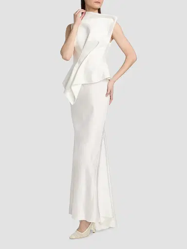 Acler Women's Forever Young Harty Satin Draped Gown - | Thumbnail 4 Acler Women's Forever Young Harty Satin Draped Gown - | Thumbnail 4