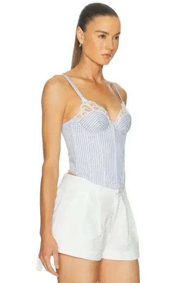 Fleur du Mal East Hampton Poplin Corset Top | Thumbnail 2 Fleur du Mal East Hampton Poplin Corset Top | Thumbnail 2