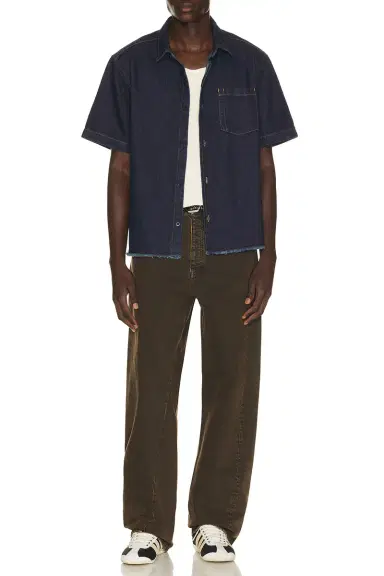 Percival Harley Denim Cropped Boxy Shirt | Thumbnail 3