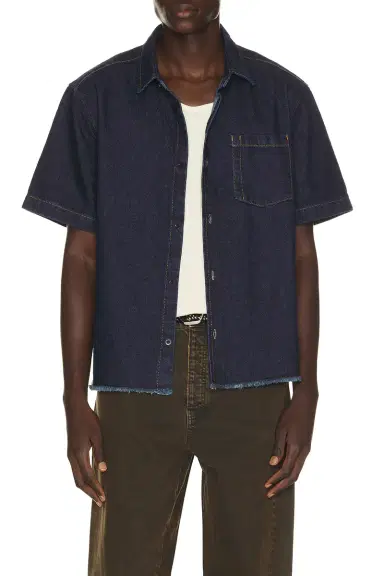 Percival Harley Denim Cropped Boxy Shirt | Thumbnail 1