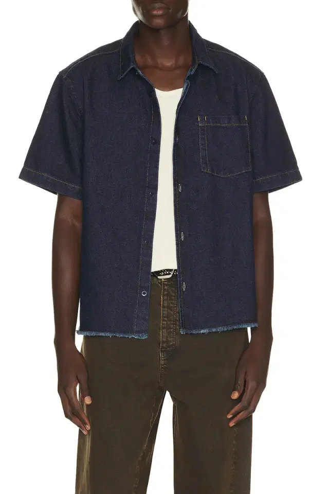 Percival Harley Denim Cropped Boxy Shirt
