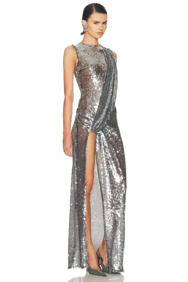 Lapointe Mesh Sequin Sleeveless Gown | Thumbnail 2 Lapointe Mesh Sequin Sleeveless Gown | Thumbnail 2