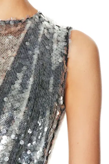 Lapointe Mesh Sequin Sleeveless Gown | Thumbnail 5 Lapointe Mesh Sequin Sleeveless Gown | Thumbnail 5