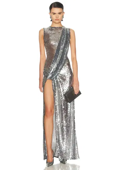 Lapointe Mesh Sequin Sleeveless Gown | Thumbnail 1 Lapointe Mesh Sequin Sleeveless Gown | Thumbnail 1