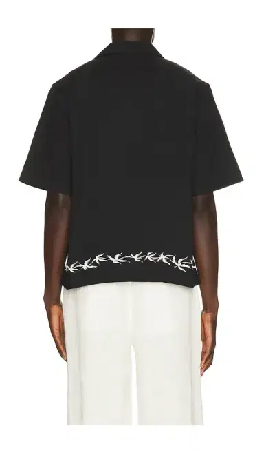 Commas Palm Embroidery Bowling Shirt | Thumbnail 7