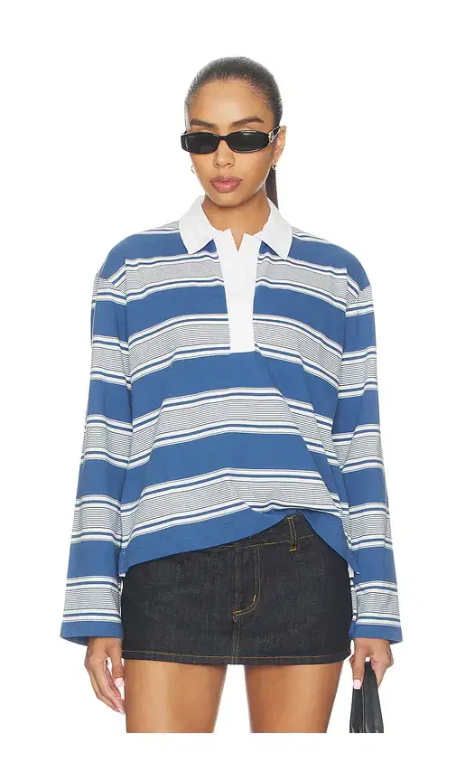 Rag & Bone Kelly Stripe Polo Long Sleeve