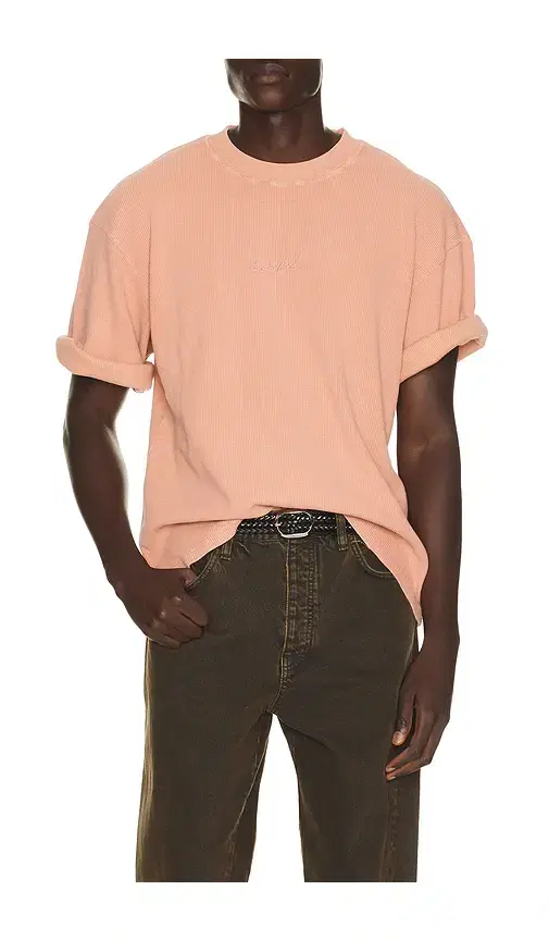 Bound Acid Wash Organic Waffle Tee