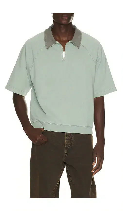 Bound Acid Wash Jersey 1/2 Zip Polo