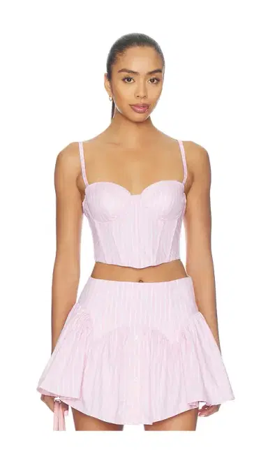 Fleur du Mal Poplin Cropped Hamptons Bustier | Thumbnail 1