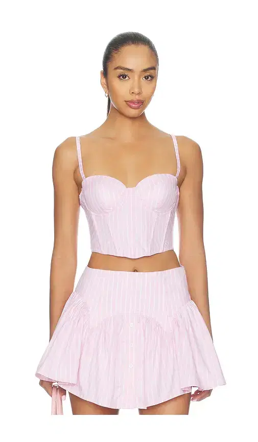 Fleur du Mal Poplin Cropped Hamptons Bustier
