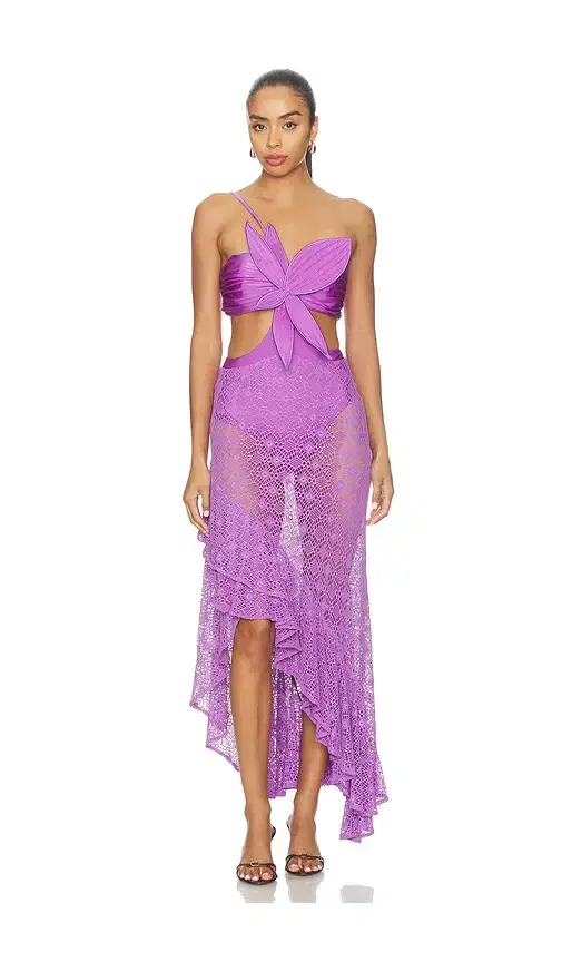 PatBO Sirena Mesh Flower Maxi Dress