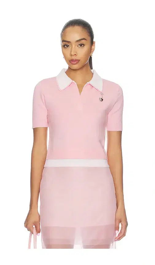 Monse Doubled Half Front Placket Knit Tee