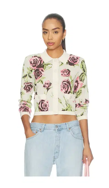 L'Agence Osiris Jacquard Collared Cardigan | Thumbnail 1 L'Agence Osiris Jacquard Collared Cardigan | Thumbnail 1