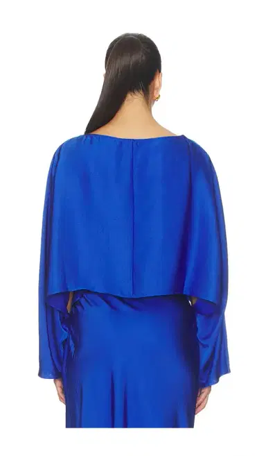 Lapointe Lightweight Satin Boat Neck Caftan Top | Thumbnail 3