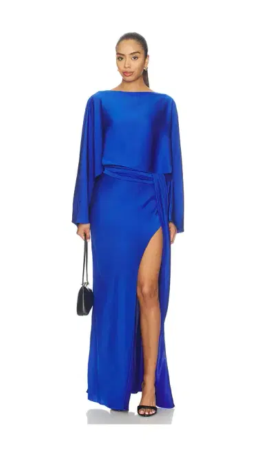 Lapointe Lightweight Satin Boat Neck Caftan Top | Thumbnail 4