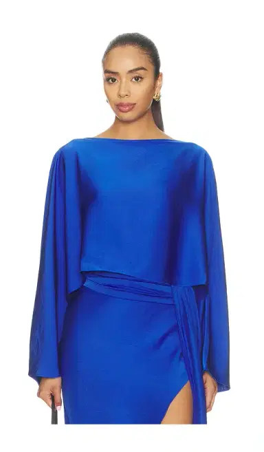 Lapointe Lightweight Satin Boat Neck Caftan Top | Thumbnail 1