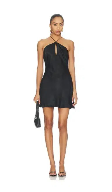 For Love & Lemons Adrift Satin Halter Mini Dress | Thumbnail 1