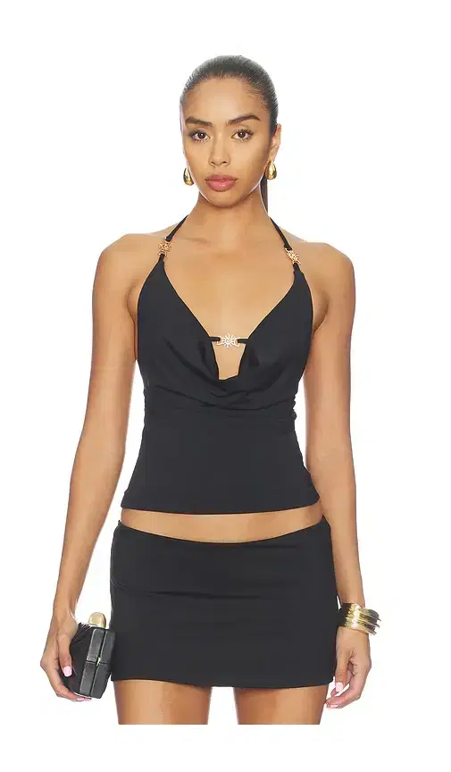 Runaway The Label Livia Halter Cowl Top