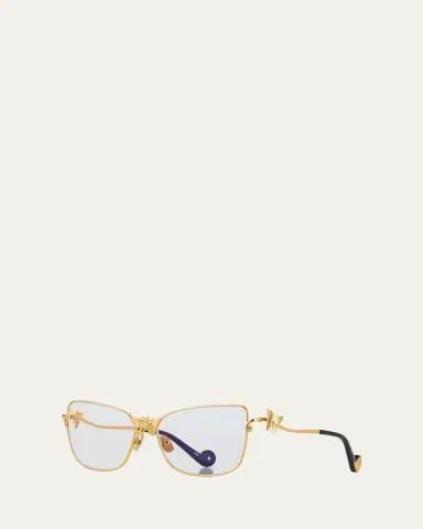 Anna-Karin Karlsson Le Papillon Cat-Eye Optical Frames w/ 3D Butterfly Detail, Gold | Thumbnail 2 Anna-Karin Karlsson Le Papillon Cat-Eye Optical Frames w/ 3D Butterfly Detail, Gold | Thumbnail 2