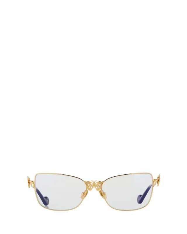 Anna-Karin Karlsson Le Papillon Cat-Eye Optical Frames w/ 3D Butterfly Detail, Gold