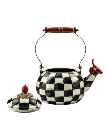 MacKenzie-Childs Courtly Check Enamel Whistling Tea Kettle | Thumbnail 1 MacKenzie-Childs Courtly Check Enamel Whistling Tea Kettle | Thumbnail 1