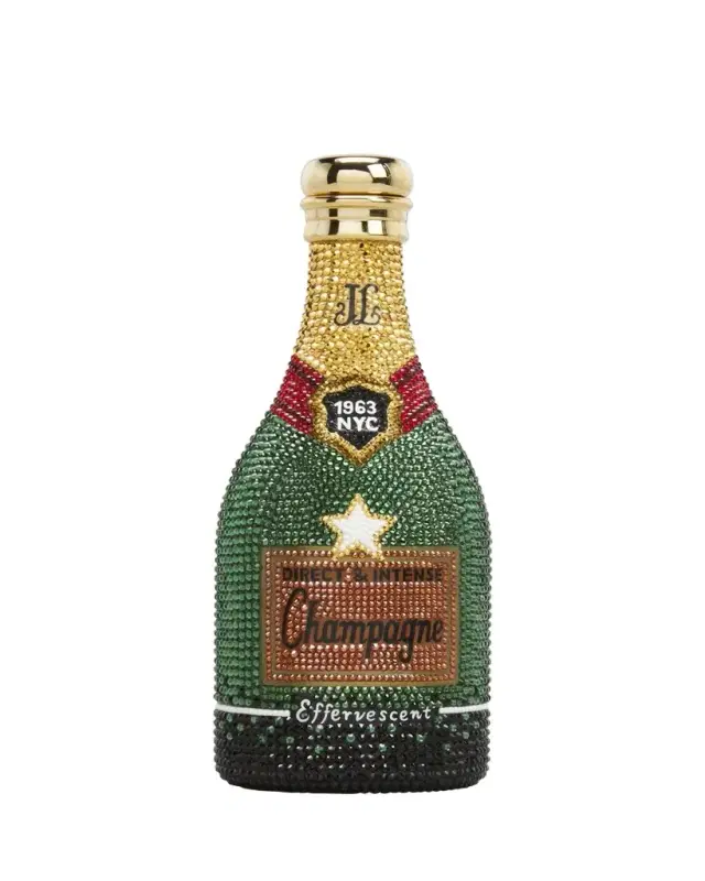 Judith Leiber Couture Cheers Champagne Bottle Crystal Clutch Bag