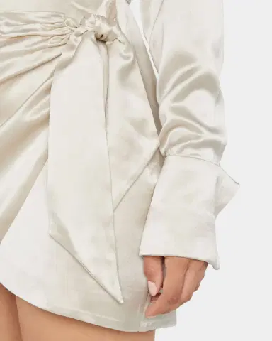 Retrofete Hailey Satin Wrap Mini Dress | Thumbnail 4