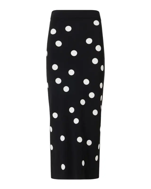 Akris punto Polka Dot Knit Midi Tube Skirt