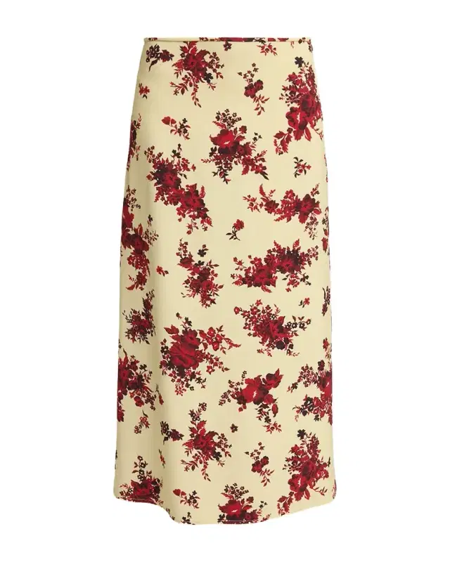 Jil Sander Floral-Print Viscose Midi Skirt