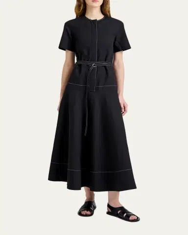 Proenza Schouler White Label Elizabeth Belted Midi Dress | Thumbnail 2