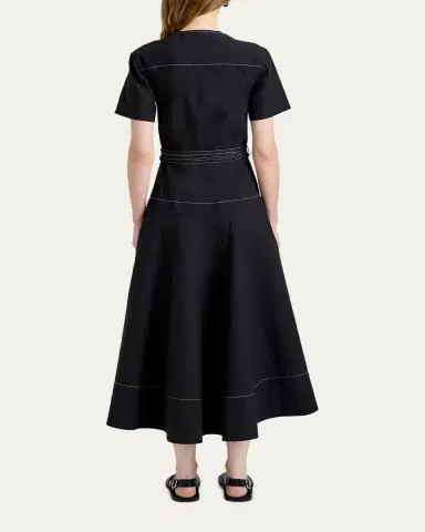 Proenza Schouler White Label Elizabeth Belted Midi Dress | Thumbnail 3