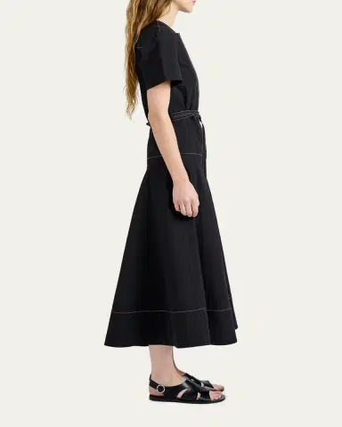 Proenza Schouler White Label Elizabeth Belted Midi Dress | Thumbnail 4