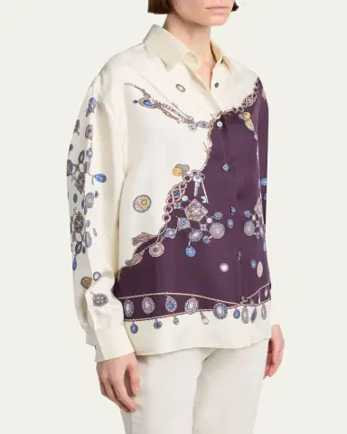 Versace Printed Silk Twill Shirt | Thumbnail 4