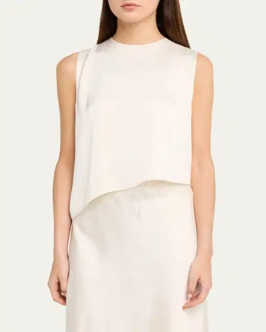 Vince Asymmetric Satin Lace Top | Thumbnail 4 Vince Asymmetric Satin Lace Top | Thumbnail 4