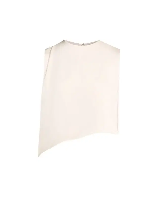 Vince Asymmetric Satin Lace Top