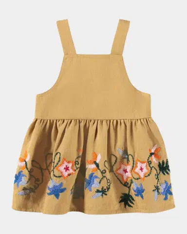 Molo Girl's Colleena Embroidered Cotton Pinafore Dress, Size 6M-3 | Thumbnail 2