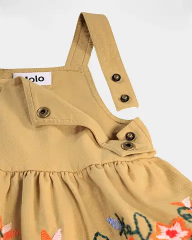 Molo Girl's Colleena Embroidered Cotton Pinafore Dress, Size 6M-3 | Thumbnail 3