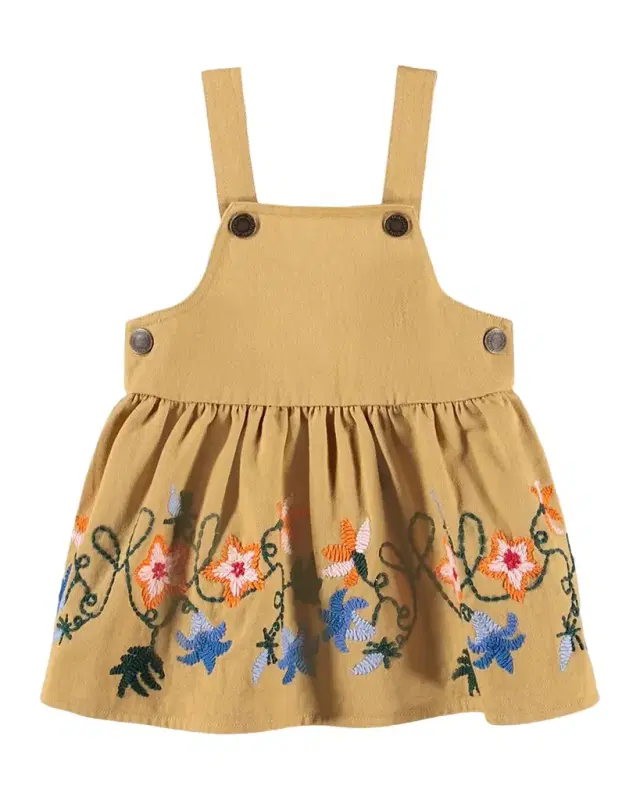 Molo Girl's Colleena Embroidered Cotton Pinafore Dress, Size 6M-3