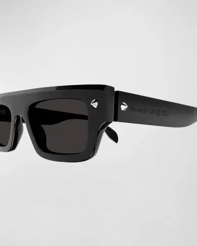 Alexander McQueen Flat-Top Studded Acetate Rectangle Sunglasses | Thumbnail 2 Alexander McQueen Flat-Top Studded Acetate Rectangle Sunglasses | Thumbnail 2