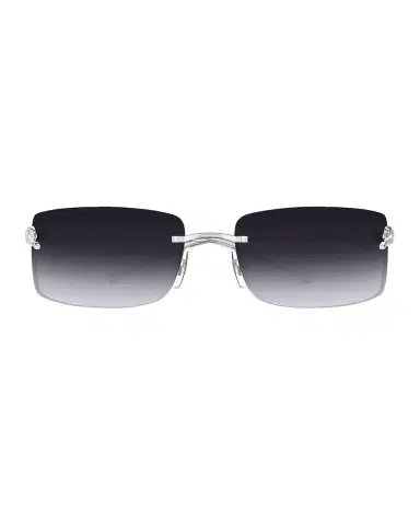 Cartier Panthère Rimless Rectangular Sunglasses in Silver Metal | Thumbnail 3 Cartier Panthère Rimless Rectangular Sunglasses in Silver Metal | Thumbnail 3