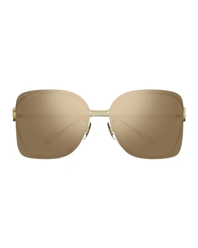 Gucci Rimless Square Metal Sunglasses