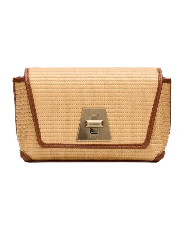 Akris Anouk Little Day Bicolor Raffia Crossbody Bag