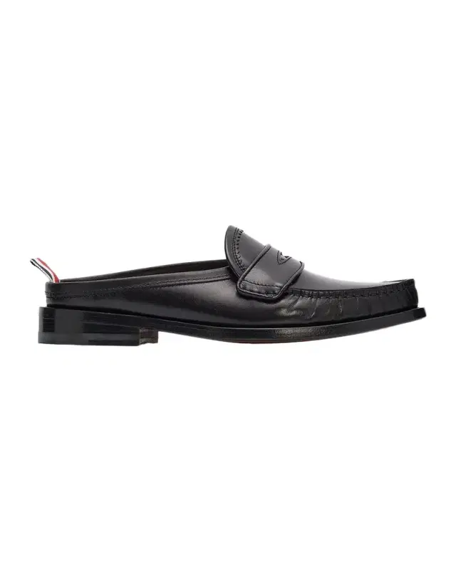 Thom Browne Varsity Leather Loafer Mules
