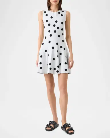 Akris punto Sleeveless Polka Dot Knit Mini Swing Dress | Thumbnail 2 Akris punto Sleeveless Polka Dot Knit Mini Swing Dress | Thumbnail 2