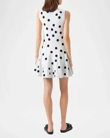 Akris punto Sleeveless Polka Dot Knit Mini Swing Dress | Thumbnail 3 Akris punto Sleeveless Polka Dot Knit Mini Swing Dress | Thumbnail 3